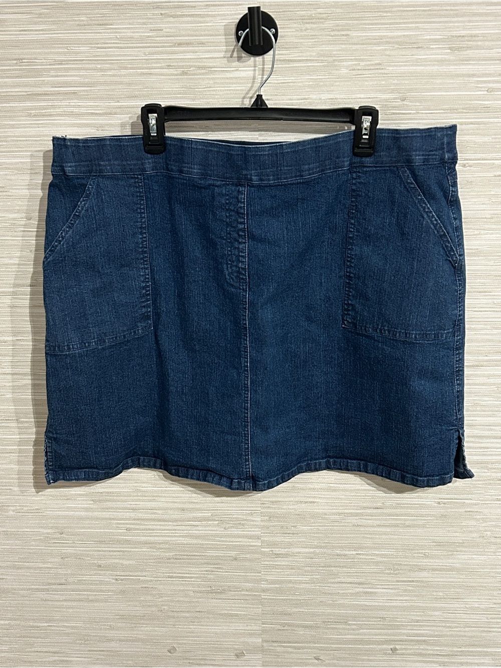 Ruby Rd Women Denim Skort Size 18W Blue Stretch Pull On Casual Short Liner 96220